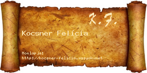 Kocsner Felícia névjegykártya